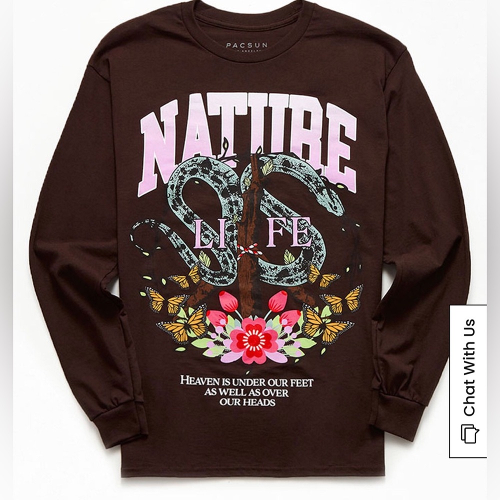 NWOT PacSun Nature is Life Long Sleeve T-Shirt - Size S